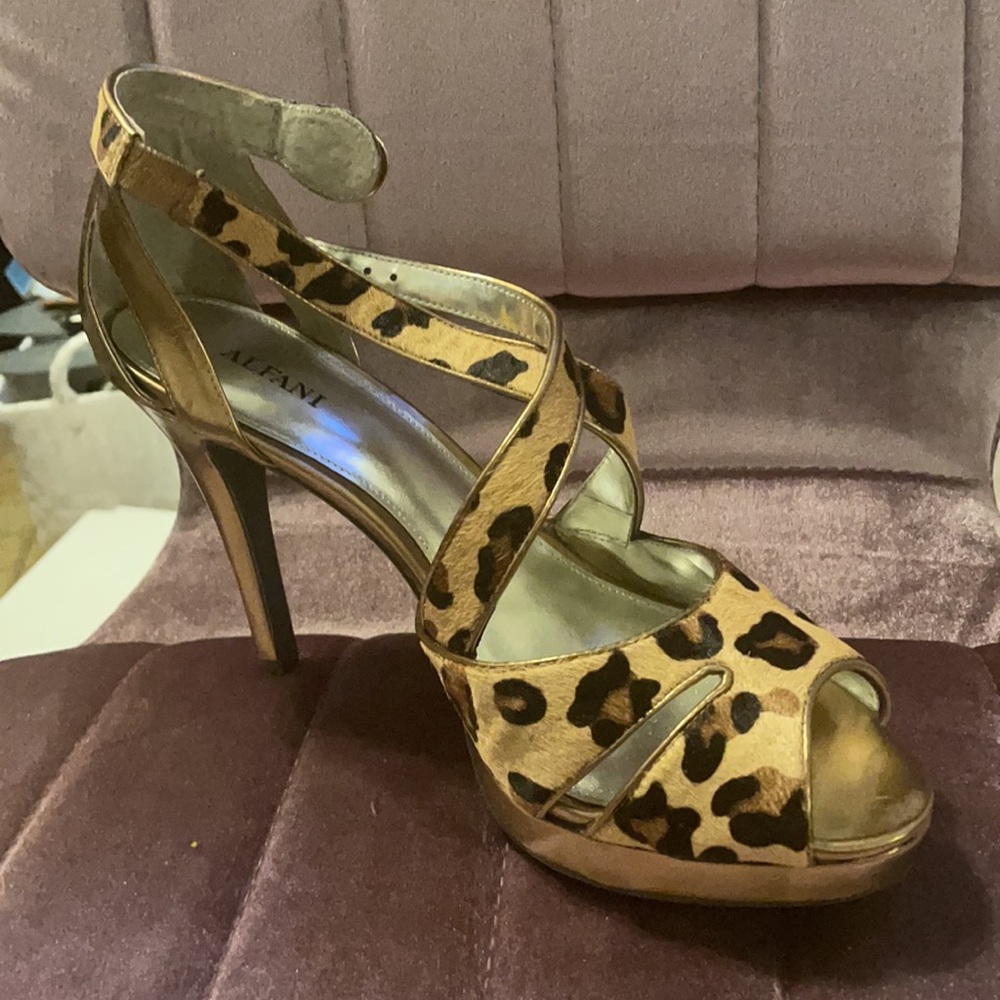 Alfani Strappy Pumps Dyed Cow Fur Leather&PU Upper